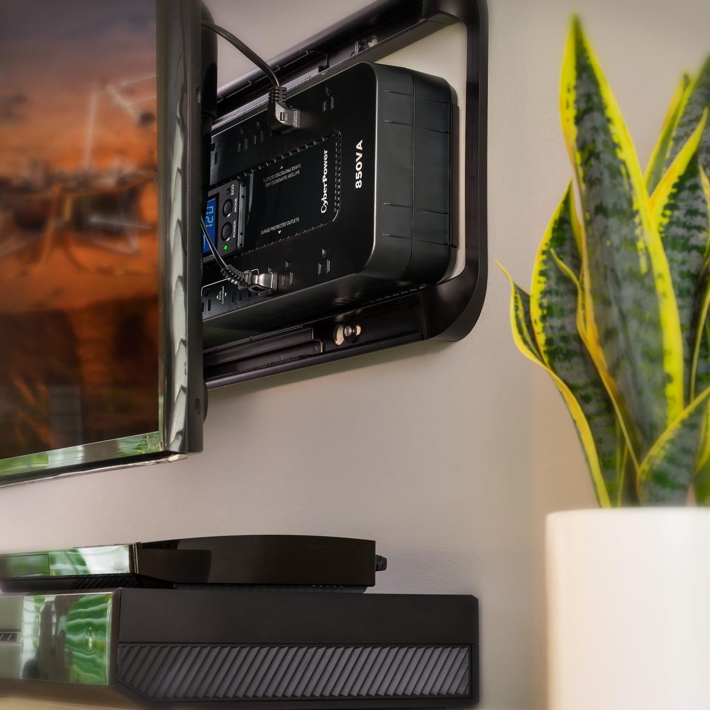 CyberPower EC850LCD Ecologic UPS Battery Backup and Surge Protector, 850VA/510W, 12 Outlets, ECO Mode, Compact, UL Certified