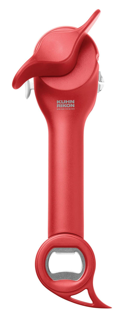 Kuhn Rikon Auto Safety Master Opener for Cans, Bottles and Jars, 9 x 2.75 inches, Red