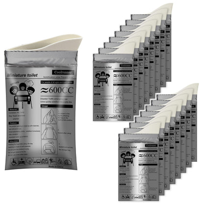 Coolrunner Disposable Urine Bags, Camping Pee Bags for Men Women, Disposable Urinals Vomit Bags for Travel Urinal Toilet Traffic Jam Emergency Portable Toilet for Kids, Patient (Grey-20p)