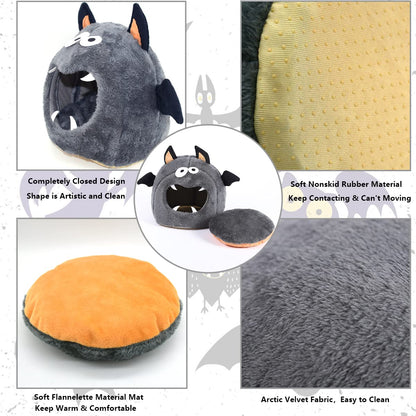 CooShou Guinea Pig Bed Hideouts Warm Small Animal Pet Beds Monster Hamster Bed House Accessorie for Guinea Pig Chinchilla Hedgehog Hamster