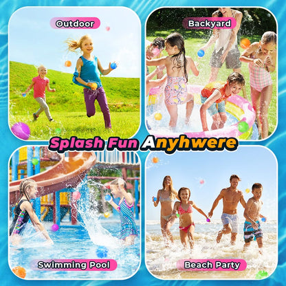 12Pcs Reusable Water Balloons, Pool Toys for Boys and Girls, Beach Outdoor Activities Water Toys for Kids Ages 3-12, Summer Water Toy for Boys and Girls