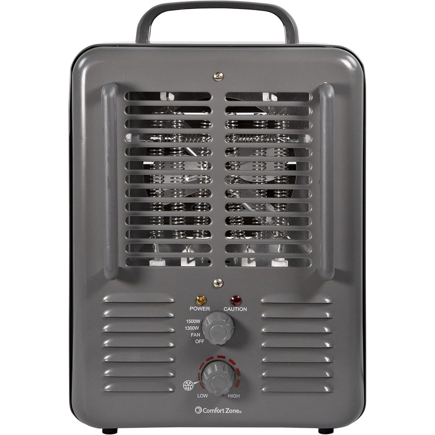 Comfort Zone Milkhouse Style Utility Space Heater with Adjustable Thermostat, Electric, Portable, 3-Prong Plug, Overheat Protection, & Tip-Over Switch, Ideal for Garage or Workshop, 1,500W, CZ798GR3