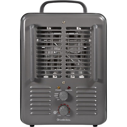 Comfort Zone Milkhouse Style Utility Space Heater with Adjustable Thermostat, Electric, Portable, 3-Prong Plug, Overheat Protection, & Tip-Over Switch, Ideal for Garage or Workshop, 1,500W, CZ798GR3