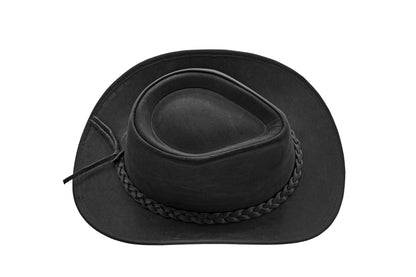 HADZAM Block Magnetic Gift Box Packed Grain Leather Cowboy hat for Men & Women Shapeable into Outback hat for Western Vintage Looks Black