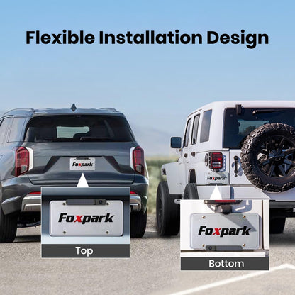 Foxpark Solar Wireless Backup Camera, 1080P 5'' Monitor Back Up Camera Systems Wireless, 3 Mins DIY Installation, Reverse Camera for Car, Truck, Van, RV