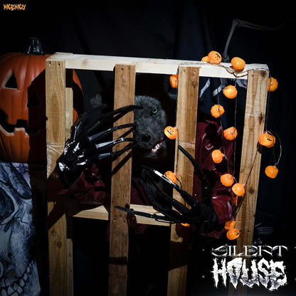 Halloween Articulated Fingers with Protective Gloves, Articulated Finger Extensions, Finger Claw with Protective Gloves, Scary and Flexible Skeleton Claws Hands, Halloween Props for Any Costume, Black