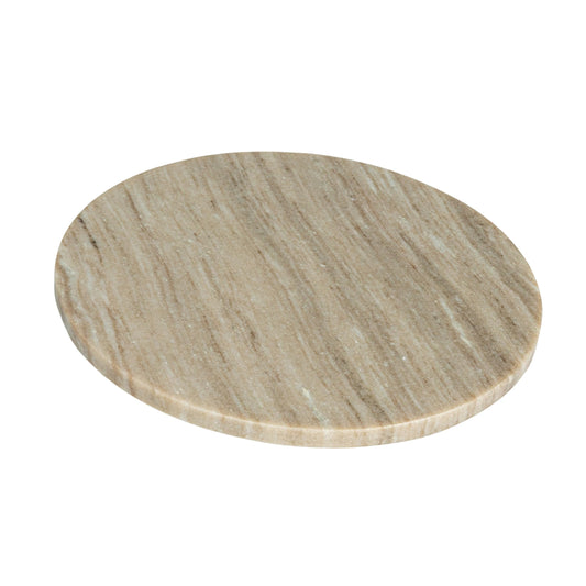 Creative Co-Op Round Marble Charcuterie or Cutting Board, Beige