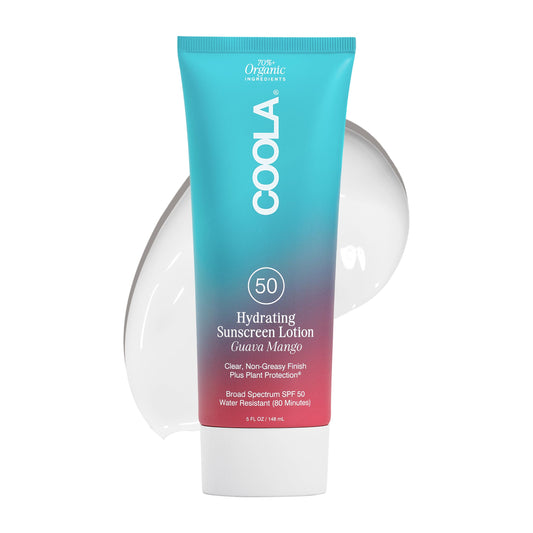COOLA Organic Sunscreen SPF 50 Sunblock Body Lotion, Dermatologist Tested Skin Care for Daily Protection, Vegan and Gluten Free, Guava Mango, 5 Fl Oz