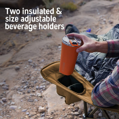 Kelty Deluxe Lounge Chair – Folding Outdoor Camp Chair, Insulated Cupholders, Customized Recline, Steel Frame, Padded Roll Storage, 2024 (Bungee)