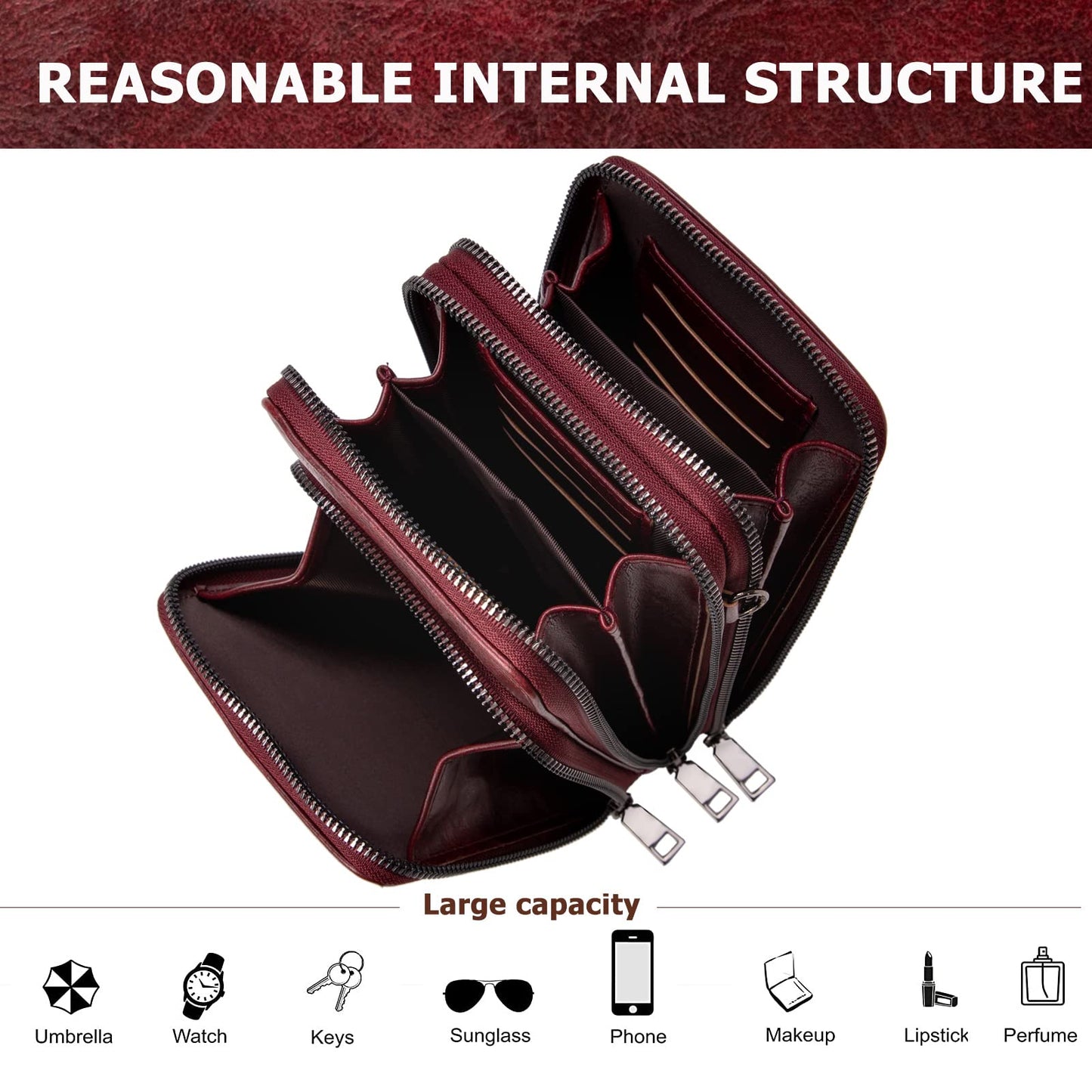 Kingto Cellphone Purse Small Crossbody Bag Waterproof Smartphone Wallet Phone Holder for Women