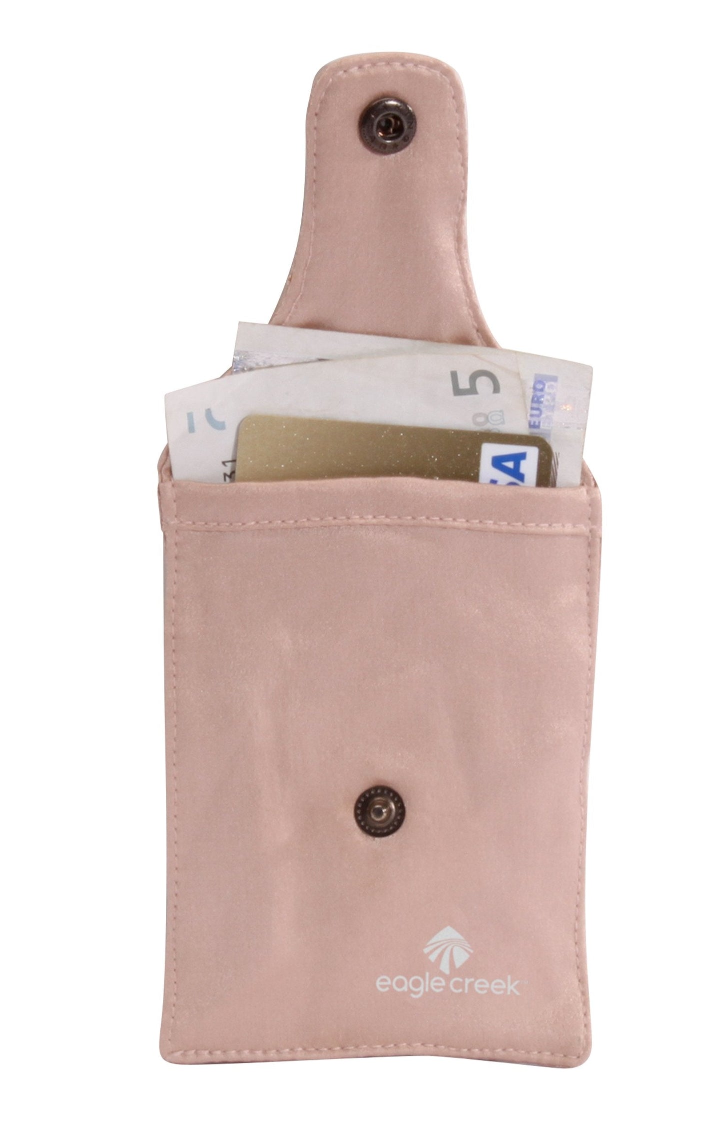 eagle creek Silk Undercover Bra Stash Travel Wallet to Keep Money and Credit Cards Secure - Breathable Silk with Moisture Resistant Lining, Rose