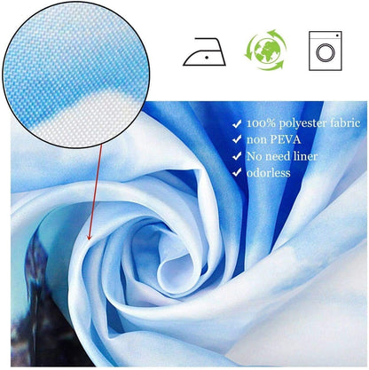 HVEST Halloween Ghost Shower Curtain with Hooks,Spooky White Ghost Bat Stars on Black Shower Curtain for Bathroom Decor Black and White Gothic Shower Curtain Set Halloween Decorations,72L x 60W inches