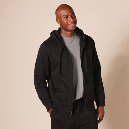 Amazon Essentials Men's Full-Zip Fleece Hoodie (Available in Big & Tall), Black, Small