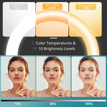 Eicaus 12" Ring Light with Tripod Stand and Phone Holder,Selfie LED Lighting with 62" Phone and Stand,Circle Ringlight for Photography,TIK Tok and YouTube,Compatible with iPhone, Android and Cameras