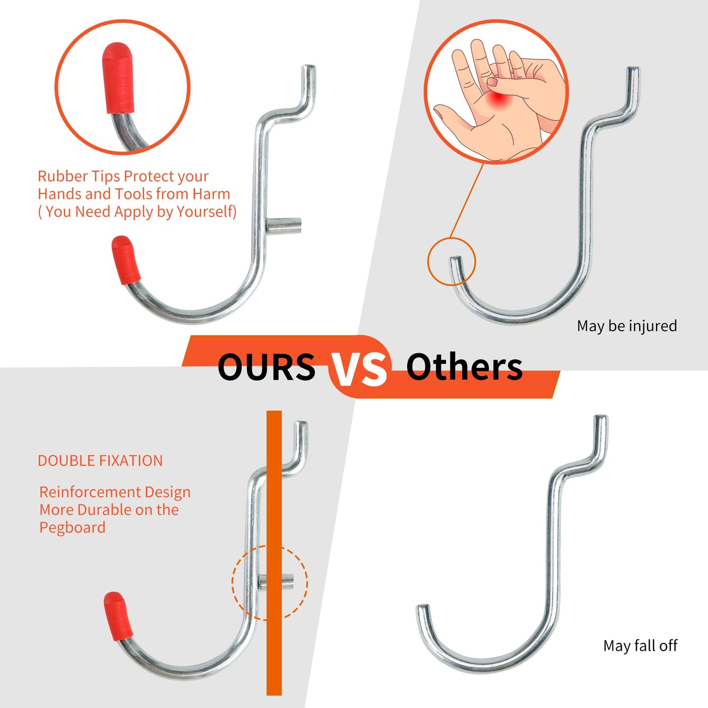 FALPRO 240PCS Pegboard Hooks Assortment, Pegboard Organizer Kit with Bins, Cups, 1/8 and 1/4 inch Hooks for Hanging Tools, Garage Wall Organization