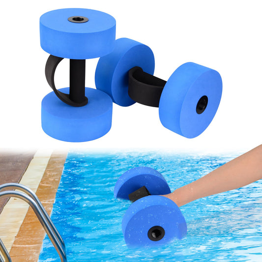 Hikeen Aquatic Exercise Dumbbells Water Dumbbell Pool Resistance Aquatic Fitness Barbells High-Density EVA Foam Pool Weights Dumbbells, for Water Aerobics Weight Loss (1 EVA Blue)