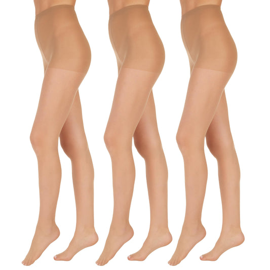 L'eggs Everyday Control Top Sheer Toe Pantyhose for All Day Comfort, 100% Nylon, Nude, Size Q (Pack of 3)