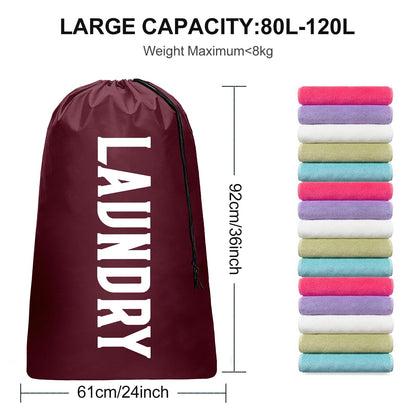 2 Pack Large Travel Laundry Bag, Dirty Clothes Travel Bag with Drawstring, Heavy Duty Laundry Bag for Dorm Camp Traveling, Fit a Laundry Hamper for Students College