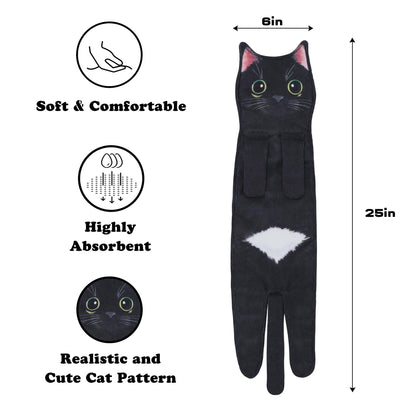 Funny Cat Hand Towels - Cute Decorative Washcloths & Face Towels, Super Absorbent & Soft - Mothers Day, Easter, House Warming & Birthday Gifts for Women Cat Lovers