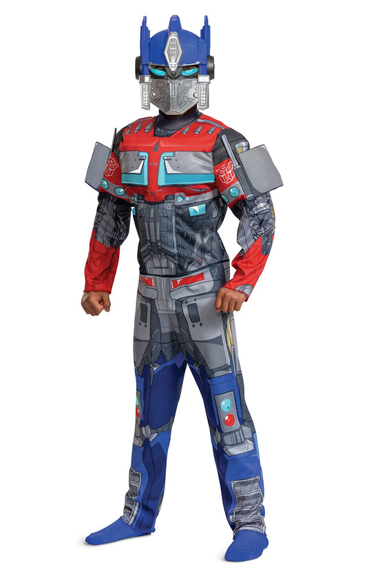 Disguise Optimus Prime Muscle Costume, Official Transformers Rise of the Beasts Costume and Mask, Medium (7-8)