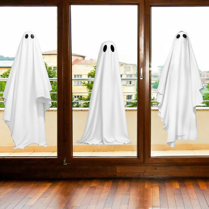 Extra Large Halloween Window Clings Ghosts Mirror Decorations for Glass Windows, Halloween Window Stickers Decals for School Home Office Party Supplies
