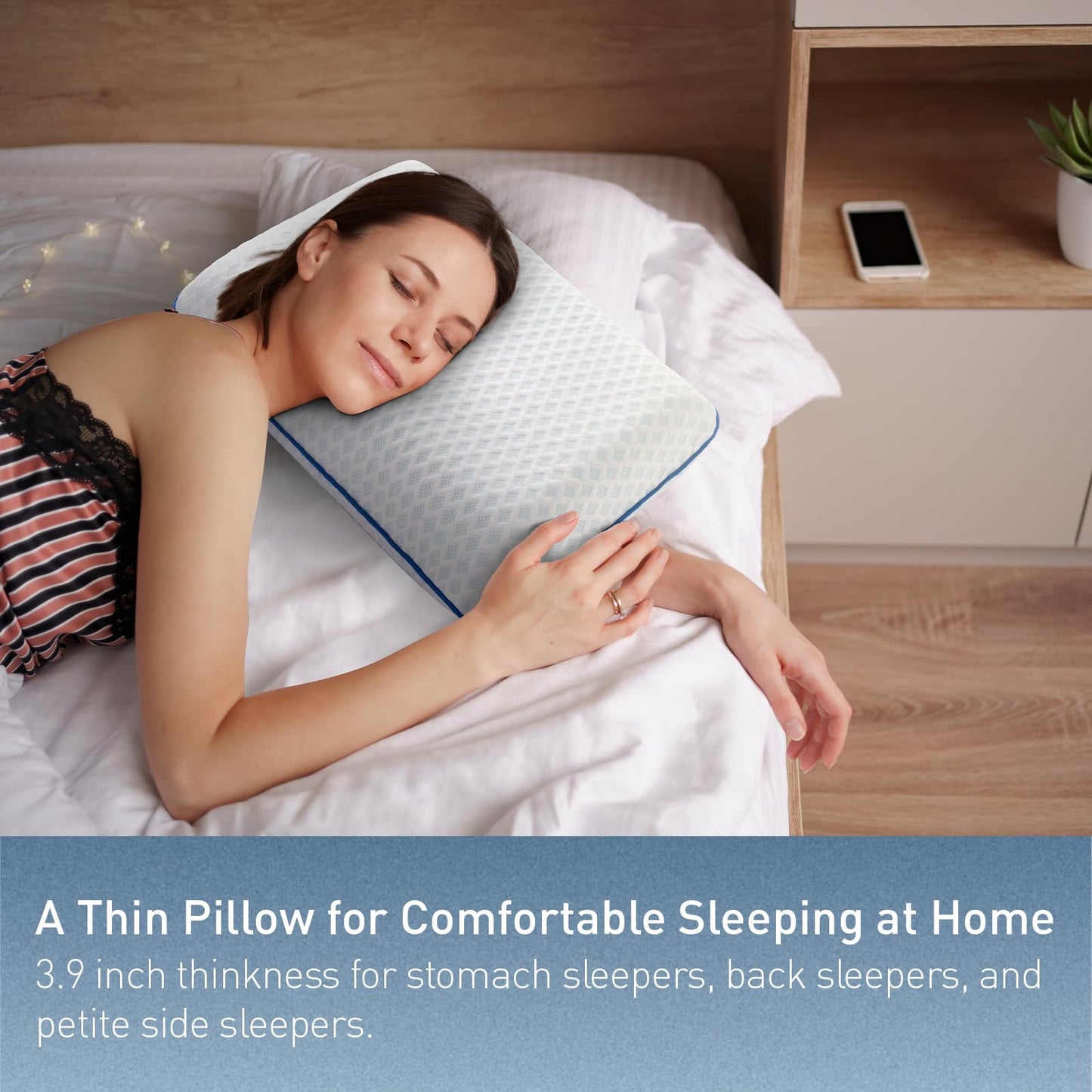 Cooling Travel & Camping Memory Foam Pillow for Sleeping,Contoured Support Medium Firm Small Travel Pillows for Airplanes & Backpacking Car Toddler Kids Compact Lightweight, Breathable Washable Cover