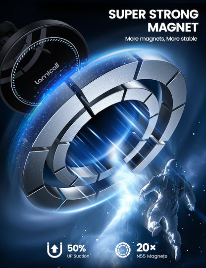 Lamicall for MagSafe Car Mount Charger - [2025 Ultra Magnet] 15W Wireless Car Phone Holder Charger - HandsFree Magnetic Phone Holders for Your Car Vent for iPhone 16 15 14 13 Pro Max Mag Safe Case