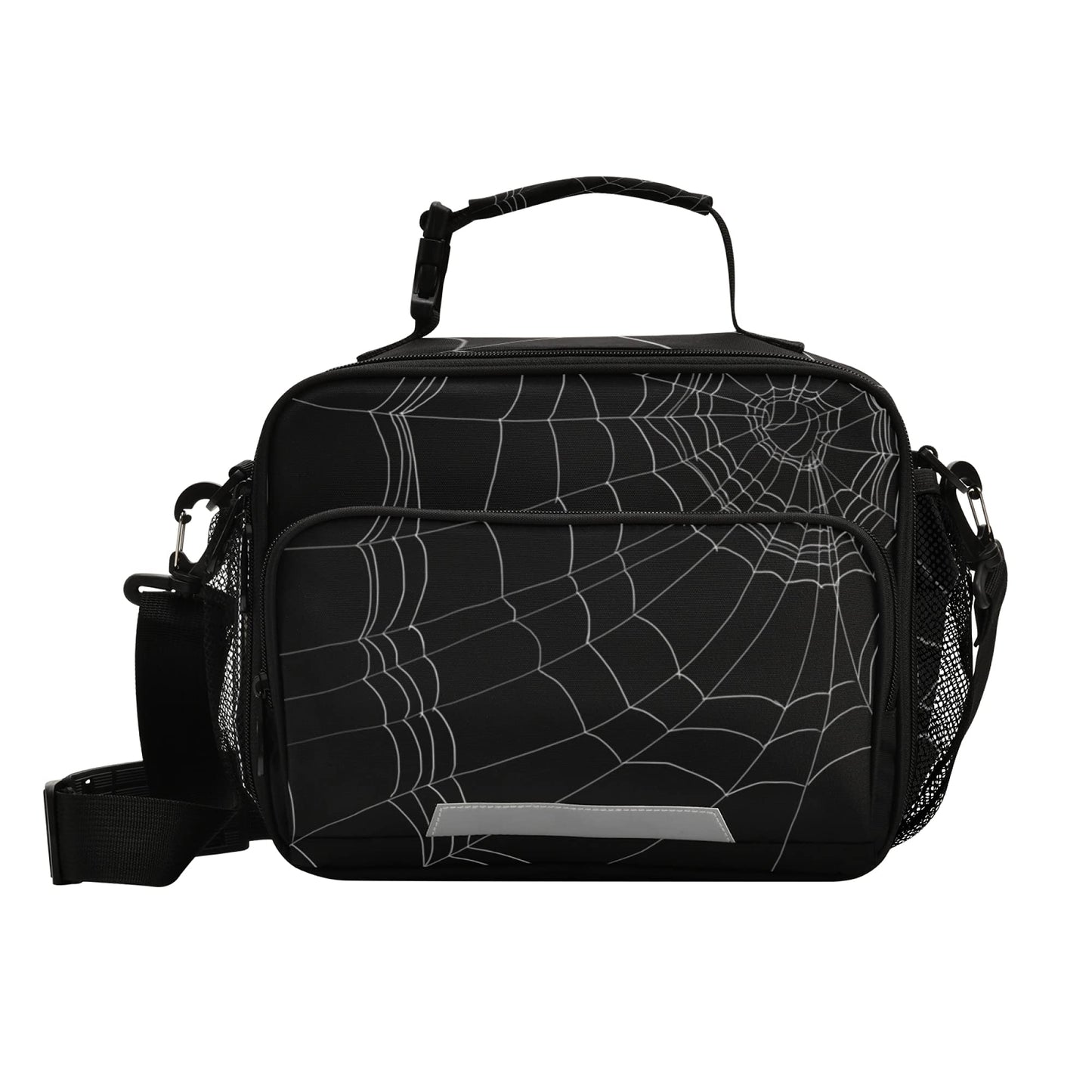 Glaphy Cobweb Lunch Bag Insulated Black Spiders Web Lunch Box Cooler Cooling Tote Food Container for Men Women Kids Adults