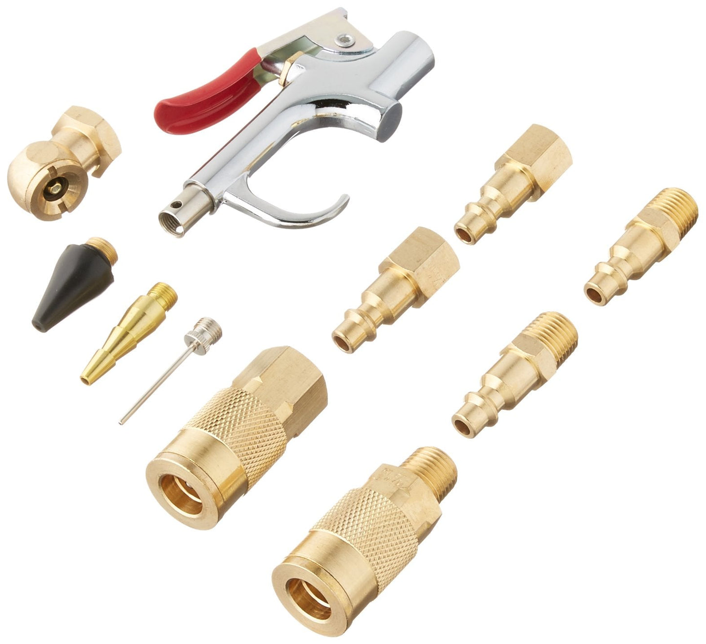 EXELAIR by Milton EX0312BKIT - Blow Gun and Air Accessory Kit - Safety adapter, Nozzle Tips, Inflator Needle, Ball Foot Air Chuck, and M-Style Couplers/Plugs - 150 Max PSI, (12-Piece)