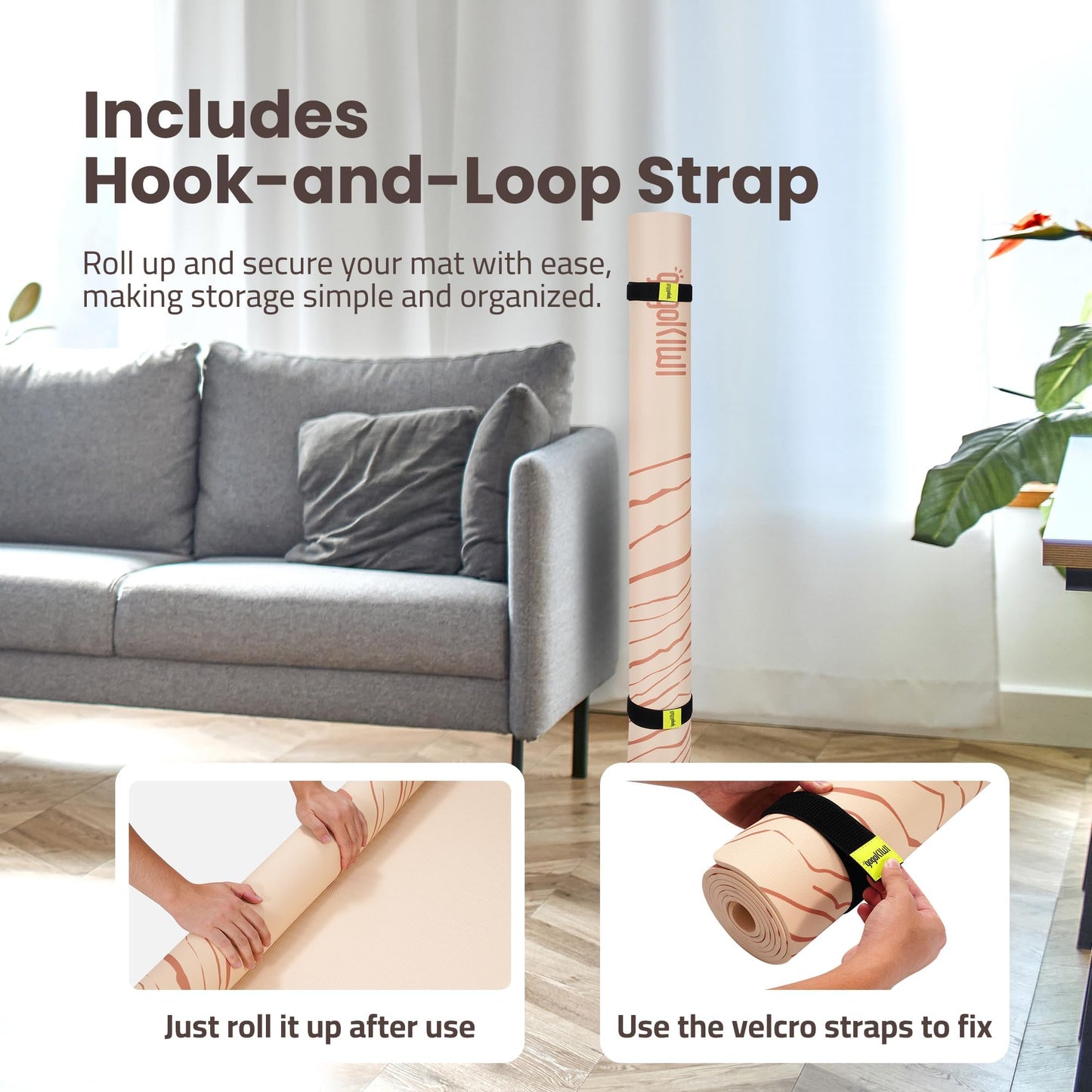 Large Yoga Mat (6'x4') – 1/4" & 1/2" Thick Exercise Mats for Home Workout, Extra Wide Workout Mats for Home Gym, Yoga, Pilates, Stretching, Floor & More