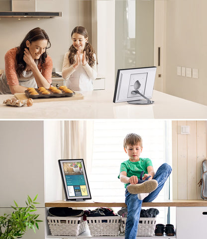 Laivli Stand Compatible with Echo Show 15/21, Adjustable Foldable with 360 Degree Rotatable Base, Easy Switch Device in Portrait and Landscape Orientations(Silver)