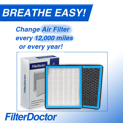FilterDoctor CF11671 Cabin Air Filter with Activated Carbon Compatible with 2007-2012 Mazda CX-7, 2016-2023 Ram 1500 2500 3500 4500 5500 & 2019-2023 Ram 1500 Classic | HEPA Cabin Air Filter CP671