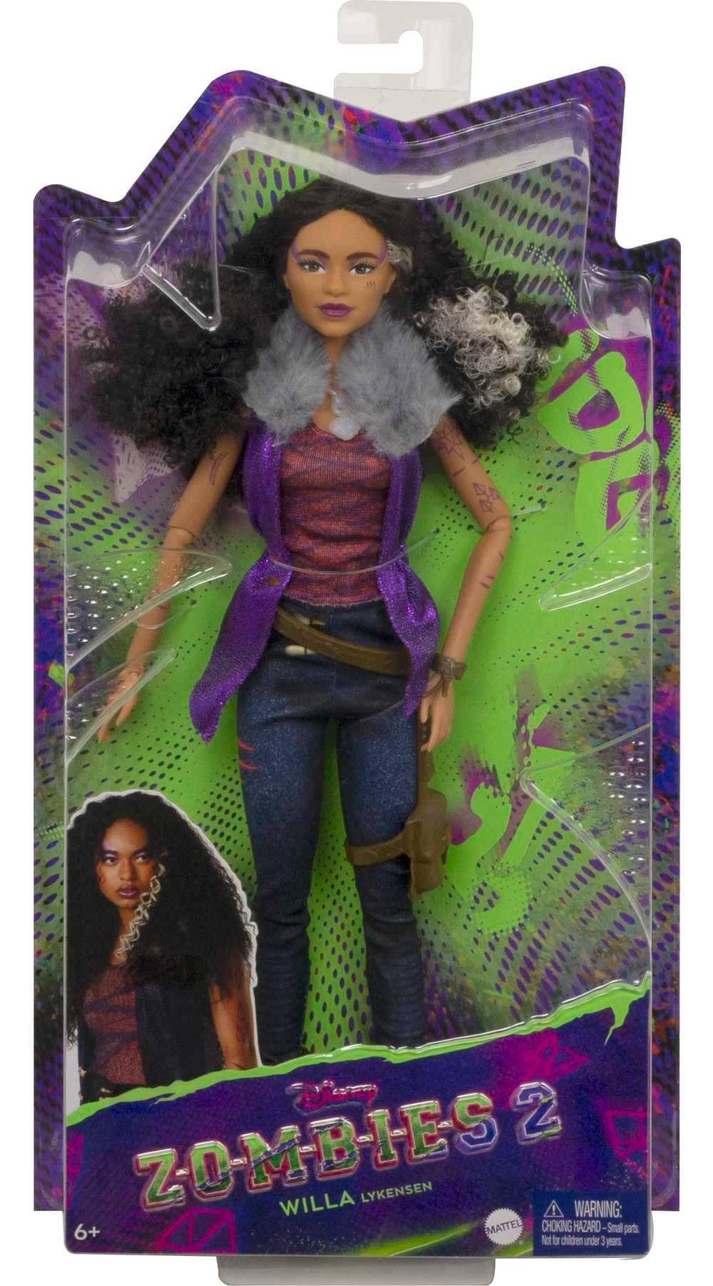 Mattel Disney Zombies 2 Toys, Willa Lykensen Werewolf Fashion Doll Wearing Rocker Outfit & Accessories, 11 Bendable “Joints”