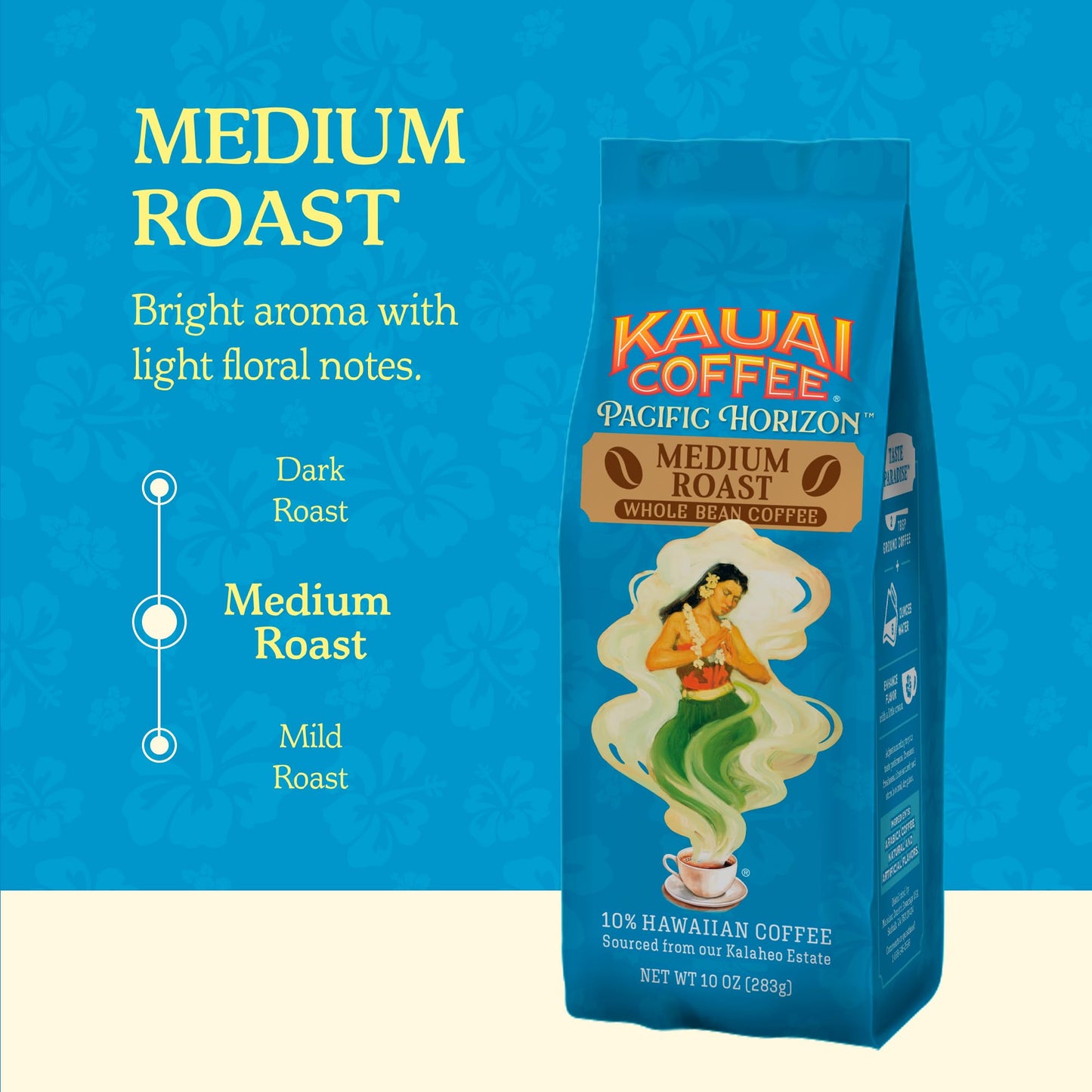 Kauai Coffee Koloa Estate Medium Roast - Whole Bean Coffee, 10 oz Package