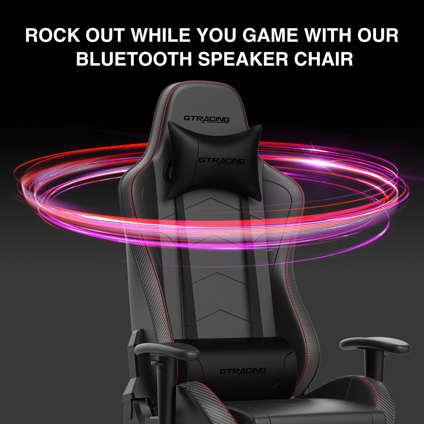 GTRACING Gaming Chair with Footrest Speakers Video Game Chair Bluetooth Music Heavy Duty Ergonomic Computer Office Desk Chair