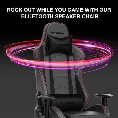 GTRACING Gaming Chair with Footrest Speakers Video Game Chair Bluetooth Music Heavy Duty Ergonomic Computer Office Desk Chair