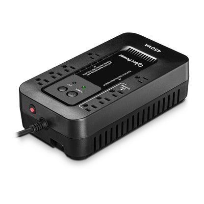 CyberPower EC450G Ecologic Battery Backup & Surge Protector UPS System, 450VA/260W, 8 Outlets, ECO Mode, Compact Uninterruptible Power Supply