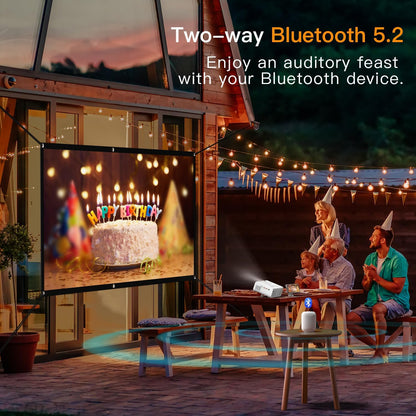 Electric Keystone Projector, VOPLLS Projector with WiFi and Bluetooth, Native 1080P Outdoor Home Theater Movie Projector, 50％Zoom, Compatible with HDMl, USB, AV, Smartphone/Tablet/Laptop (20000L)