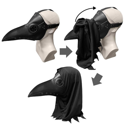 HAOSUN Plague Doctor Costume Set 8 in 1 Halloween Costumes Plague Doctor Mask Outfit for Men Adults (L size)