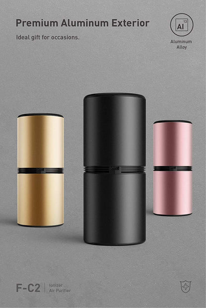 Lapurifier Car Air Purifier Ionizer, 12 Million Negative Ions, 27dB Quiet Portable Ionic Air Purifiers for Car Small Room Removes Dust Pet Odors Pollen