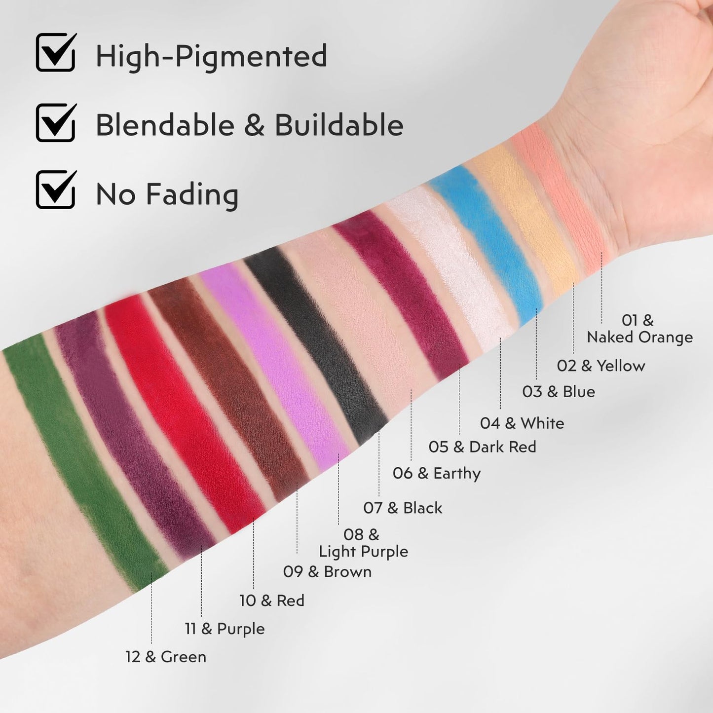 FIVEFULU Black and White Face Paint Halloween Makeup Kit, Matte Lipstick Set Eye Black Stick, Body Paint Face White Foundation Makeup for Halloween Zombie Clown Vampire Skeleton Skull Joker