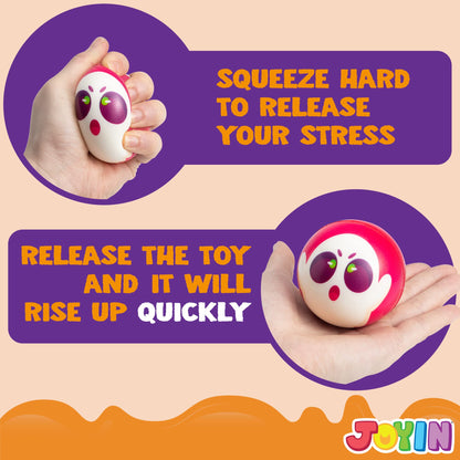JOYIN 24 PCS Halloween Stress Balls Halloween Novelty Toys Balls for Halloween Squishy Toys Slow Release, Halloween Party Favors, Decoration Supplies, Party Bag Fillers
