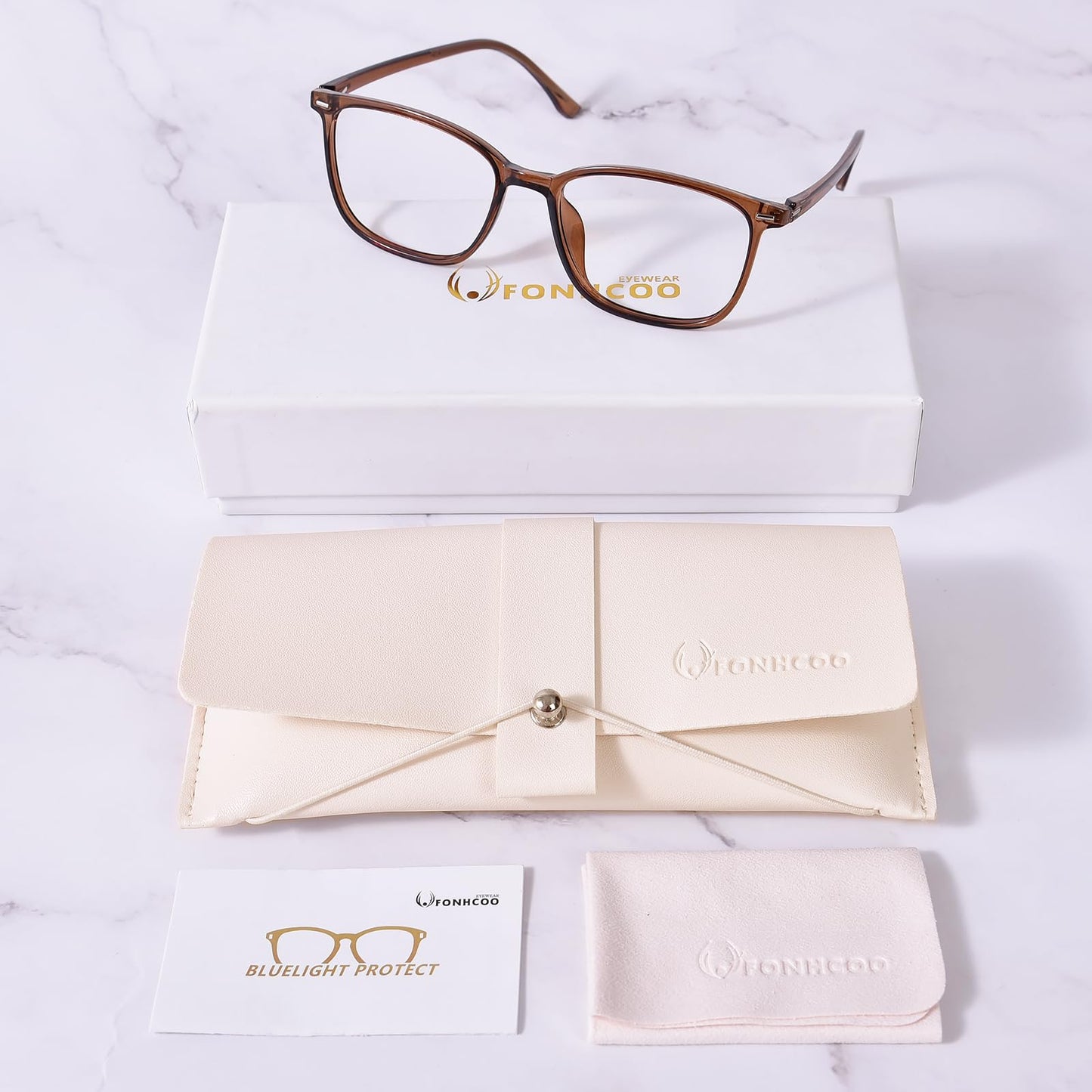 FONHCOO Blue Light Blocking Glasses Women Men TR90 Fashion Frame Computer Blue Light Glasses Anti UV Glare (Upgrade)