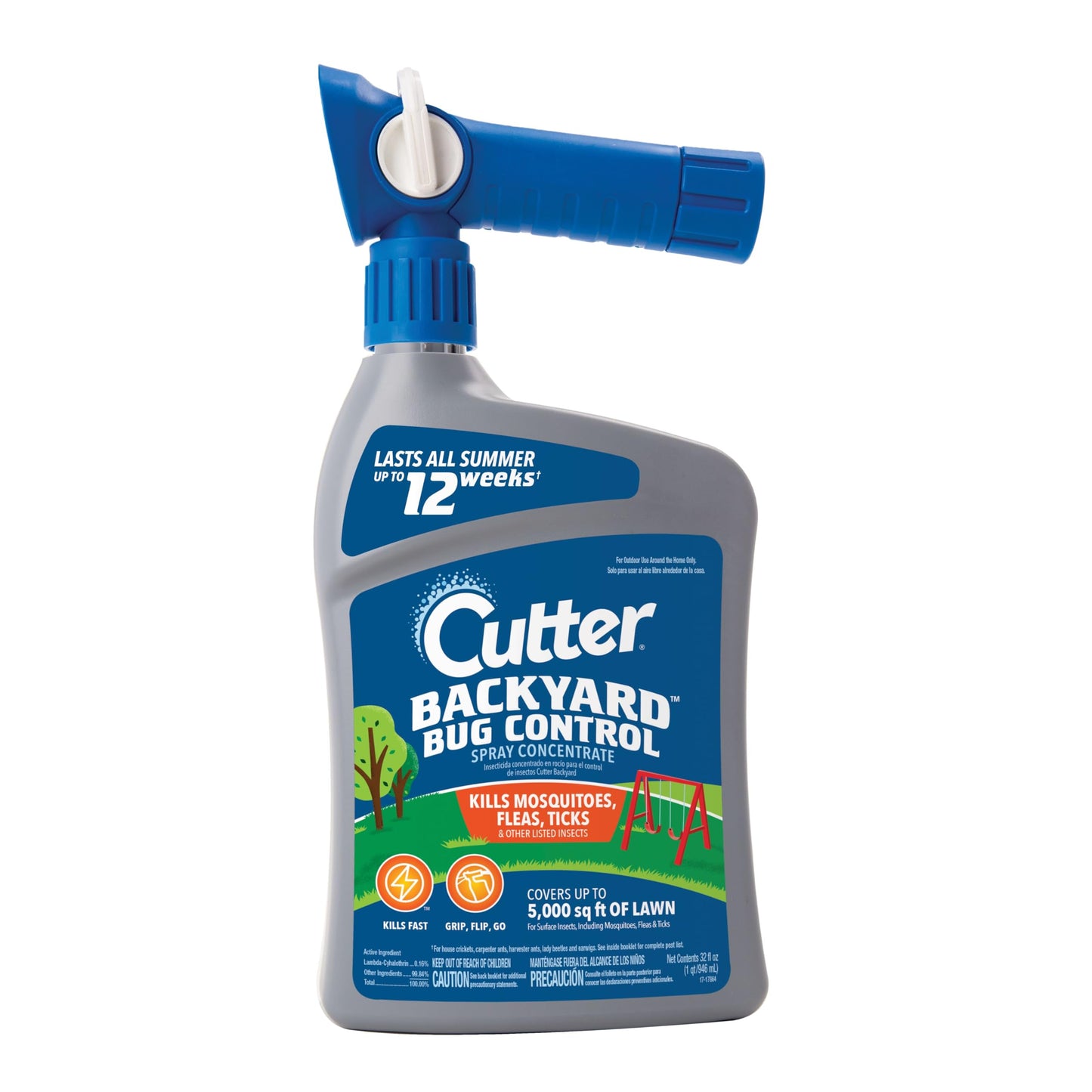 Cutter Backyard Bug Control Spray Concentrate, Mosquito Repellent, Kills Mosquitoes, Fleas & Listed Ants, 32 fl Ounce