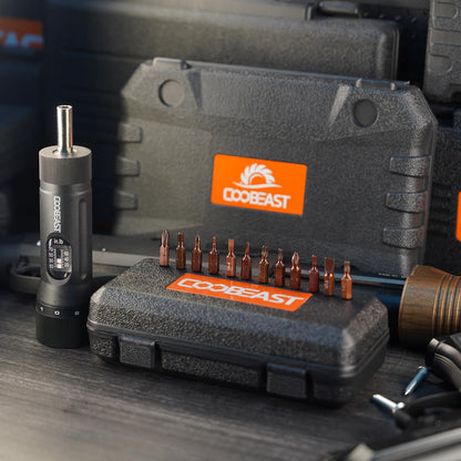 Coobeast 13Pcs Preset Torque Screwdriver with S2 Bits, 1/4” Drive Torque Wrench Screwdriver Set for Maintenance, Tools, Bike Repairing and Mounting, Inch Pound Torque Range 10-70 In-lb