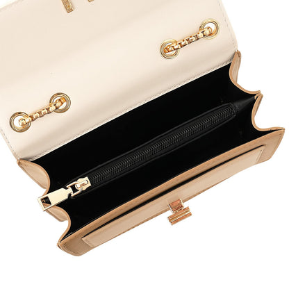 Crossbody Bags Cute Faux Leather Trendy Cross Body Purses for Women Small Color-Block Designer Handbags Ladies Satchel Chain Strap Shoulder Bag Beige White