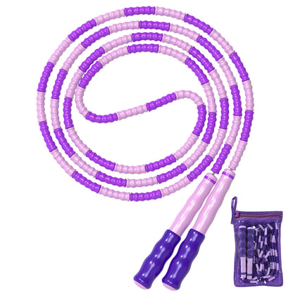 Leeboom Jump Rope, Adjustable Length Tangle-Free Segmented Soft Beaded Skipping Rope, Fitness Jump Rope for Kids, Man, and Women Weight Loss 9.2 Feet