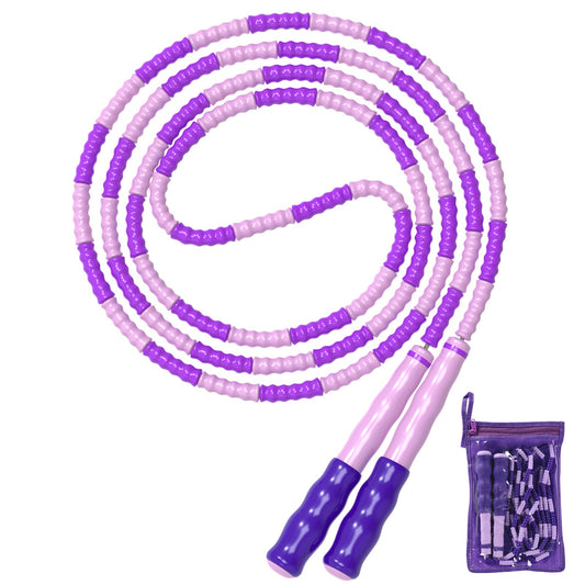Leeboom Jump Rope, Adjustable Length Tangle-Free Segmented Soft Beaded Skipping Rope, Fitness Jump Rope for Kids, Man, and Women Weight Loss 9.2 Feet