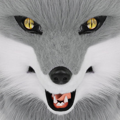 HAOAN Furry Dog Mask Animal Full Head Wolf Fox Realistic Masks for Halloween Carnival Fancy Dress Party Cosplay Costume Women Men