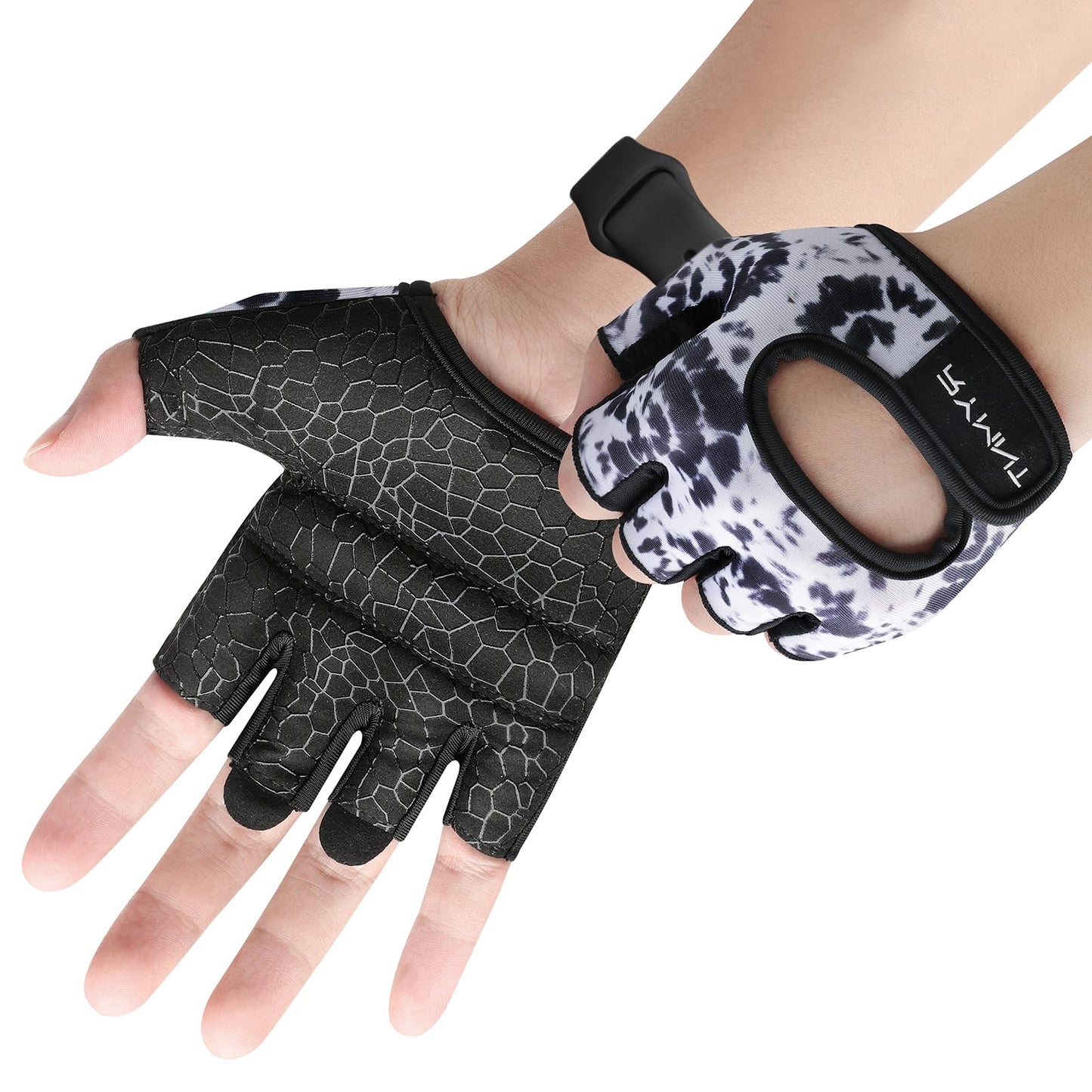 Minimal Weight Lifting Gloves,Short Micro Workout Gloves Grip Pads with Full Palm Protection & Extra Grip for Men Women Weightlifting,Gym,Exercise Training